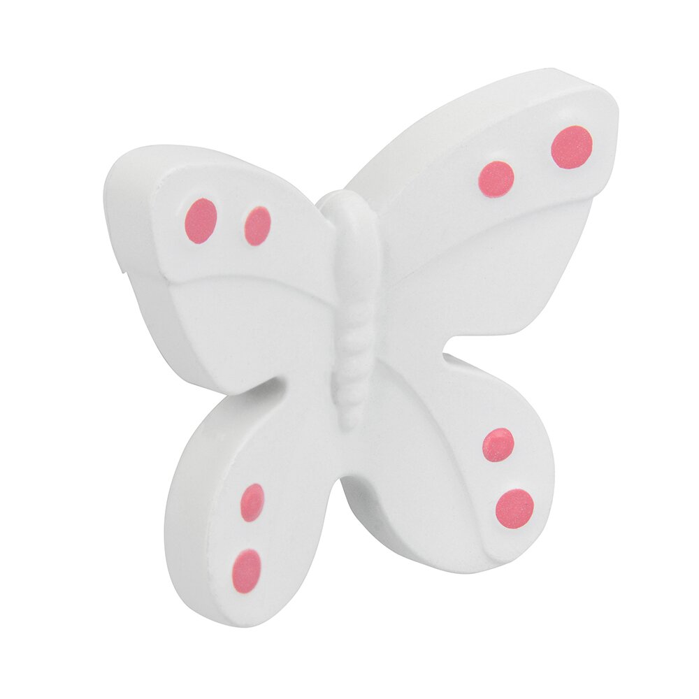 Siro Designs 40 mm Long Butterfly Knob in Butterfly White