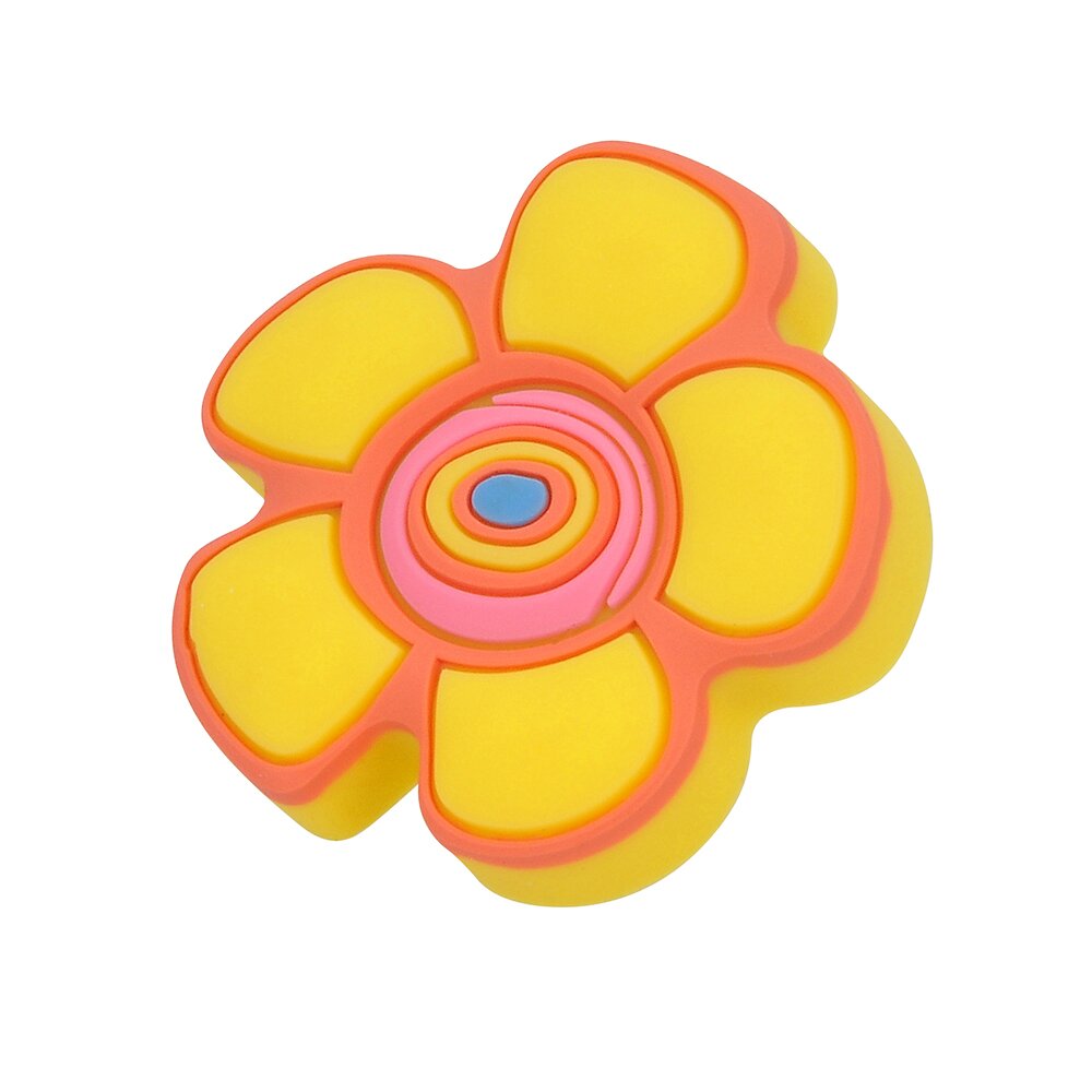 Siro Designs 45 mm Long Flower Knob in Flower Yellow