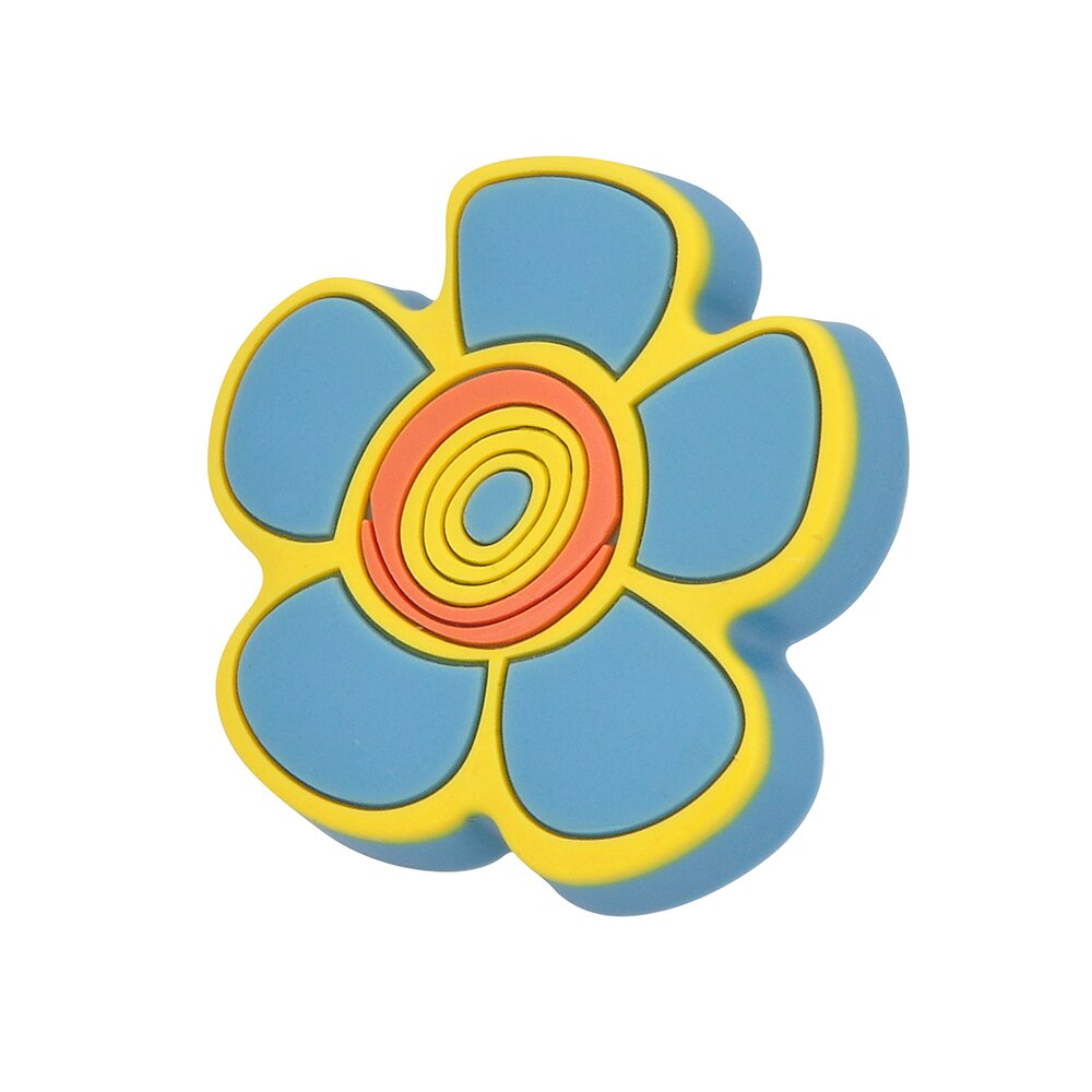 Siro Designs 45 mm Long Flower Knob in Flower Blue