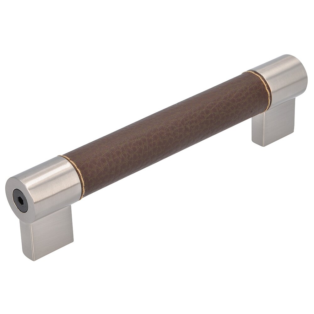Siro Designs 5" Centers Handle in Brown/Stainless Steel Effect