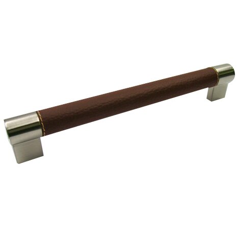 Siro Designs 7 1/2" Centers Handle in Brown/Stainless Steel Effect