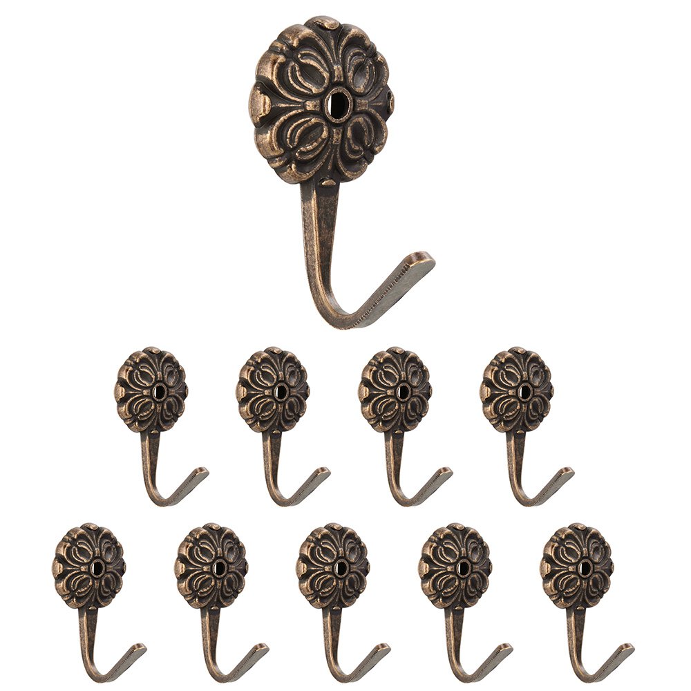 Siro Designs (10pc) Hook in Antique Brass