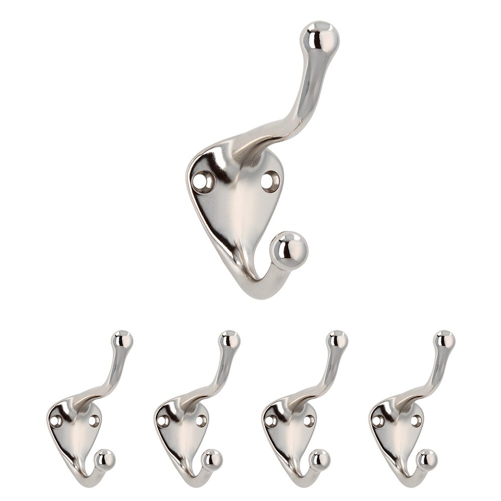 Siro Designs (5pc) Hook in Bright Nickel