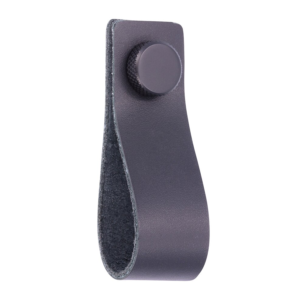 Siro Designs 76 mm Long Leather Finger Pull in Black/Matte Black