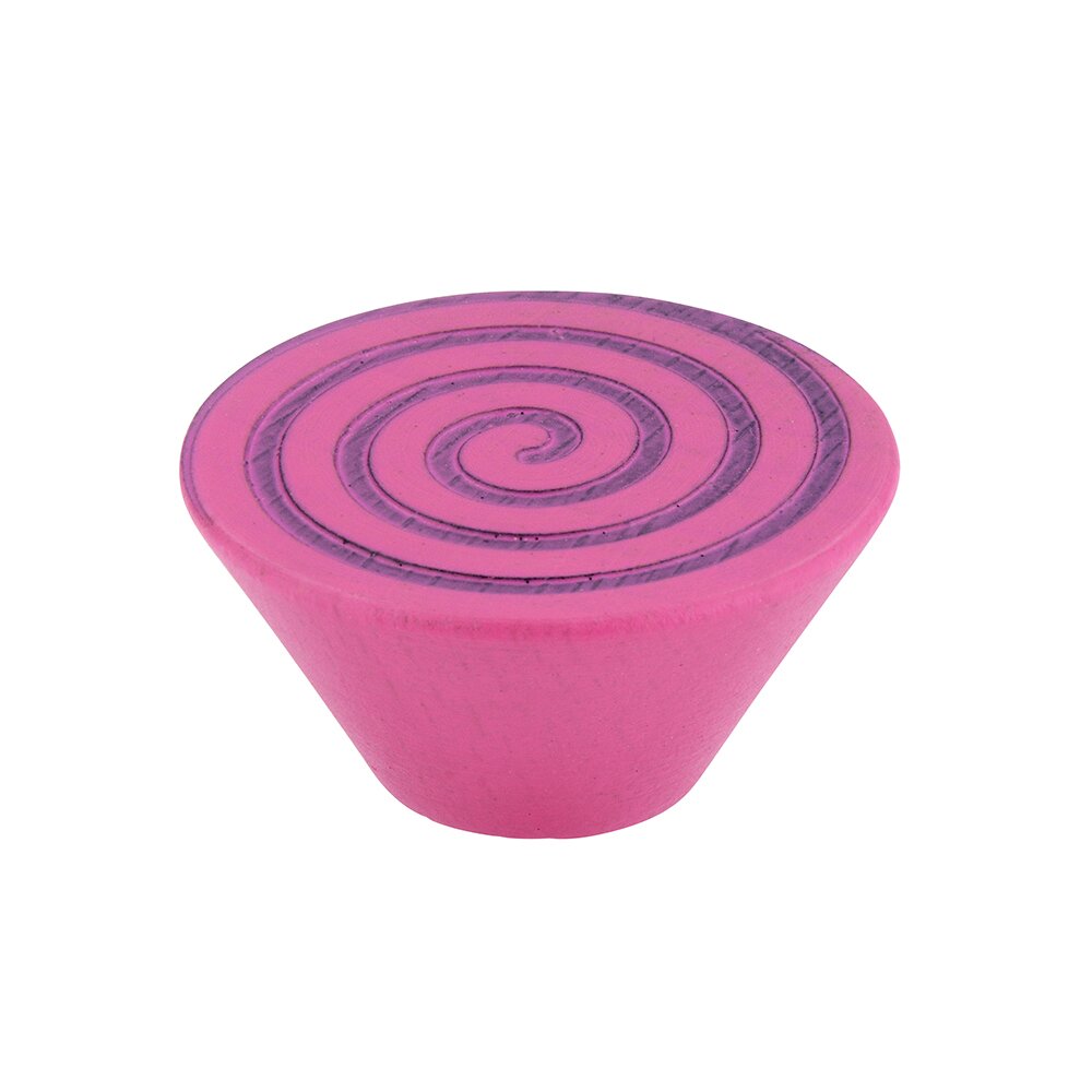 Siro Designs 1 3/16" Spiral Knob in Beech Lacquered Pink