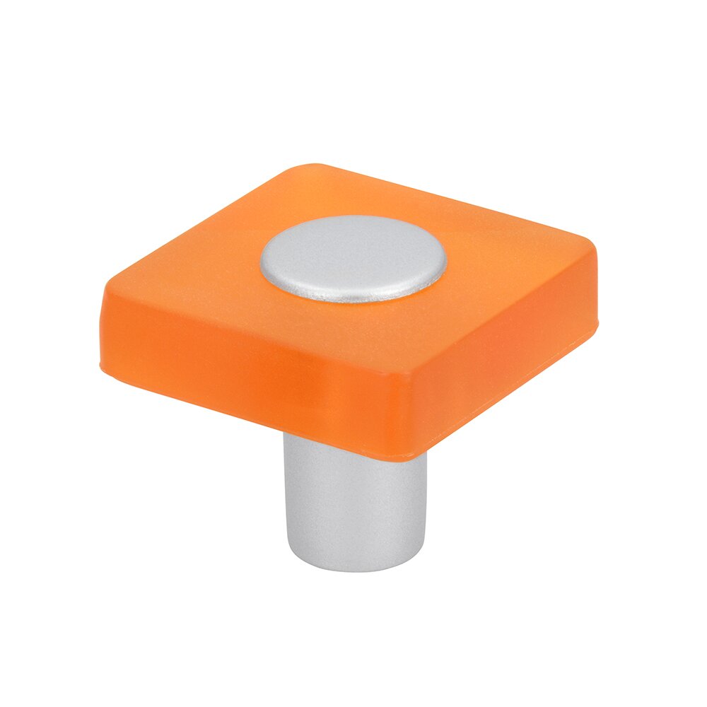 Siro Designs 30 mm Long Square Knob in Orange/Aluminum