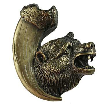 Sierra Lifestyles Bear with Claw Knob Left in Antique Brass