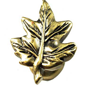 Sierra Lifestyles Maple Leaf Knob in Antique Brass