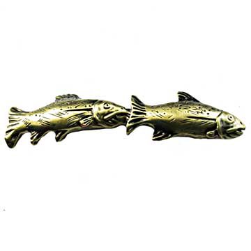 Sierra Lifestyles Fish Pair Pull in Antique Brass