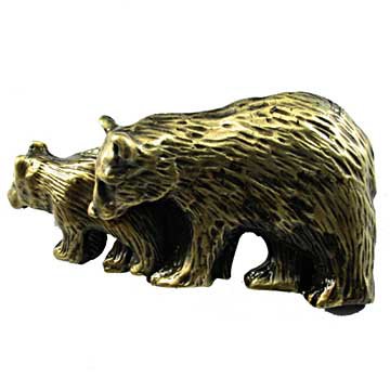 Sierra Lifestyles Bear Pull in Antique Brass