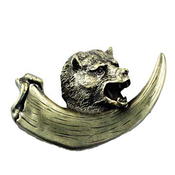 Sierra Lifestyles Bear With Claw Pull in Antique Brass