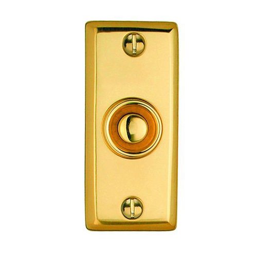 Smedbo 2 1/2" Long Bell Push in Polished Brass