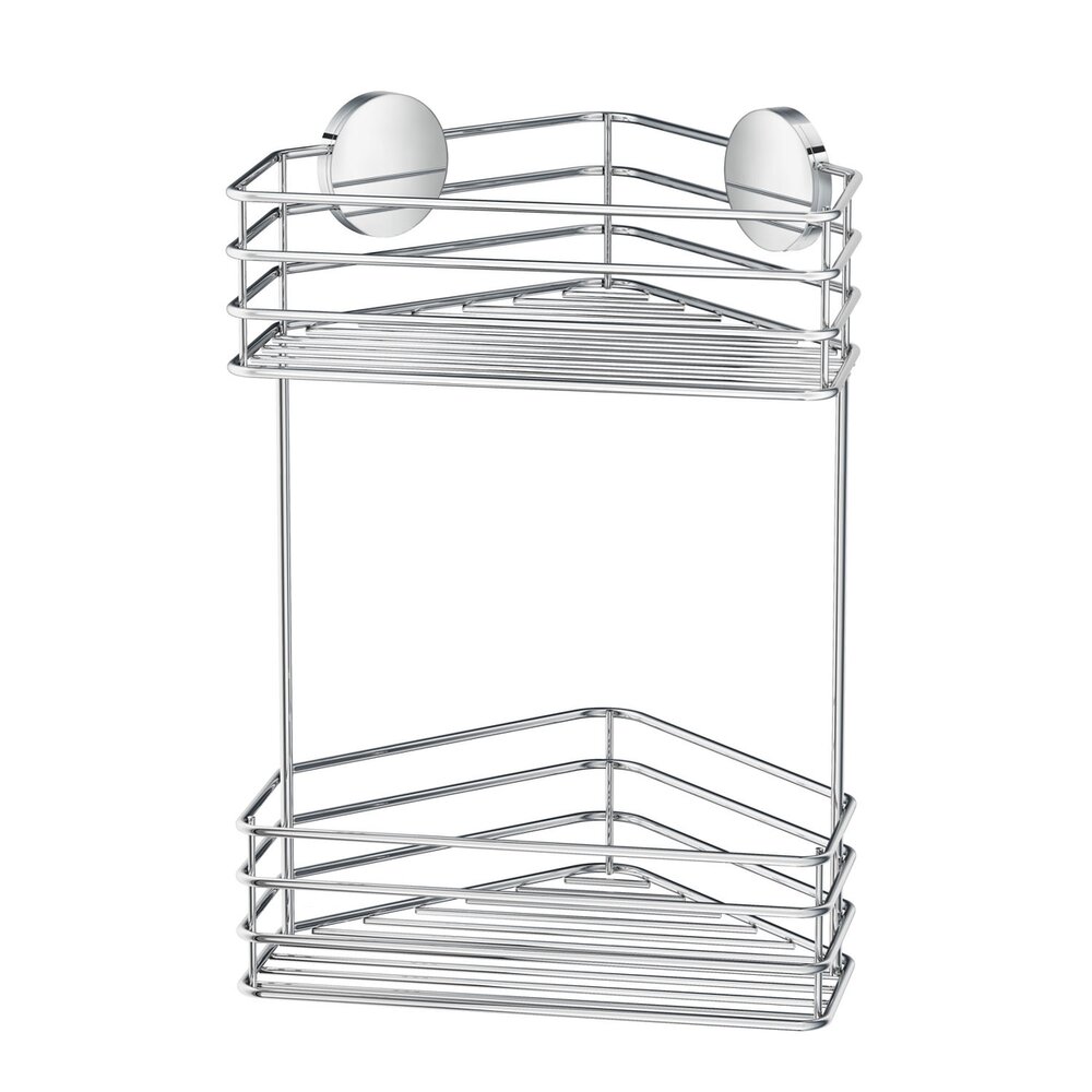 Smedbo Self Adhesive Double Corner Shower Basket in Polished Chrome