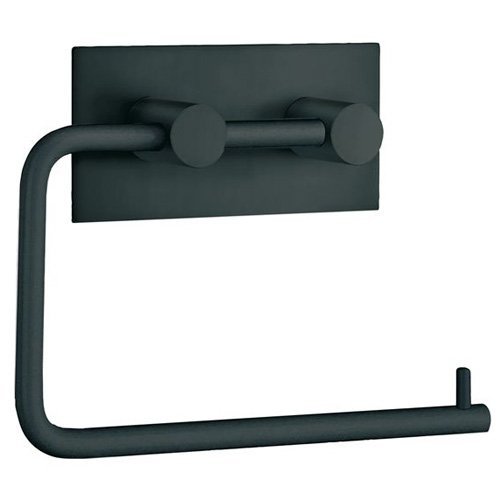 Smedbo Steel Self-Adhesive Toilet Roll Holder in Black Brushed Stainless Steel
