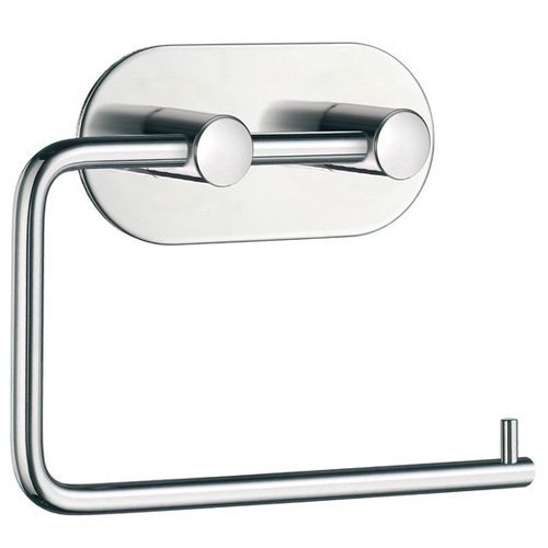 Smedbo Steel Self-Adhesive Toilet Roll Holder in Polished Stainless Steel