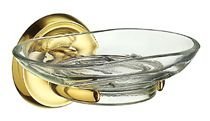Smedbo Clear Glass Soap Dish Polished Brass