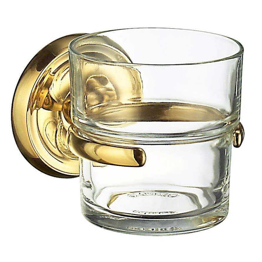 Smedbo Clear Glass Tumbler Polished Brass