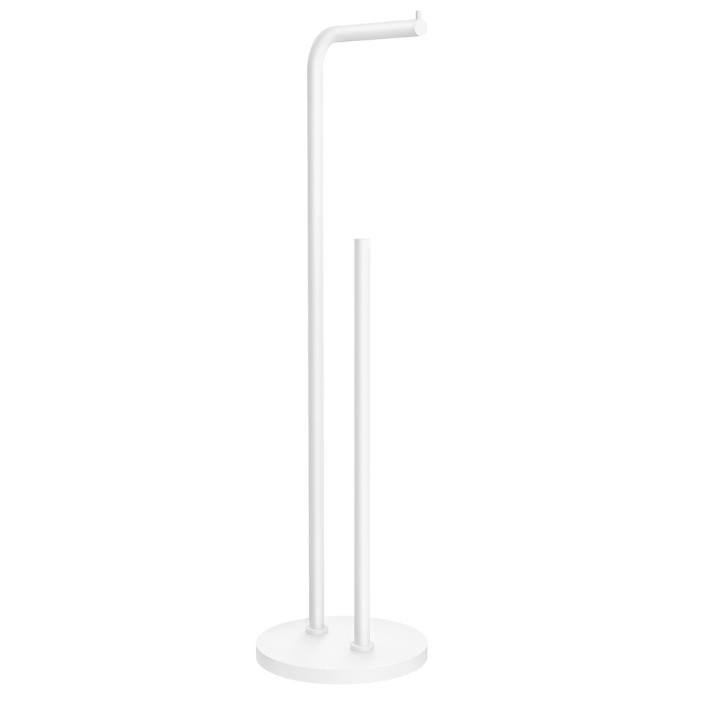 Smedbo Freestanding Toilet Paper Holder with Spare Roll Holder in White 