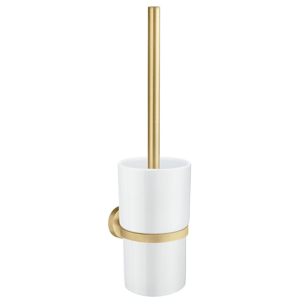 Smedbo Porcelain Toilet Brush With Holder in Brushed Brass