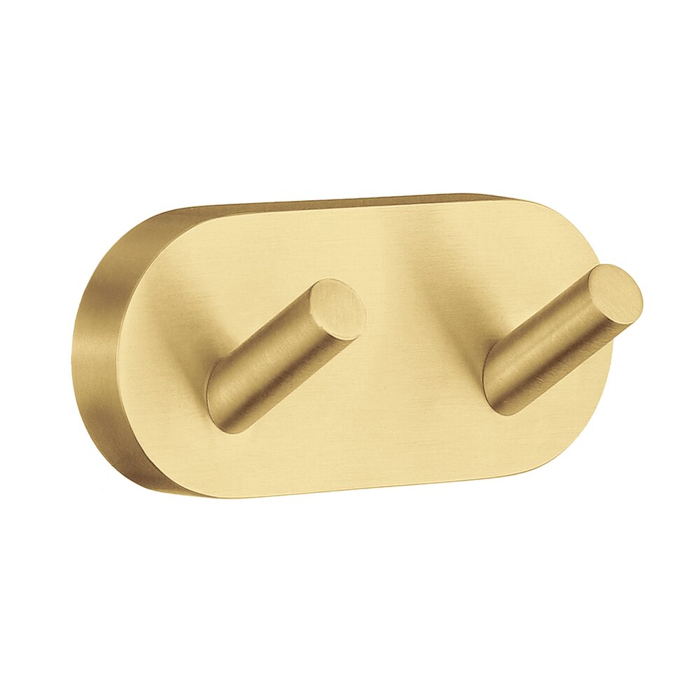 Smedbo Double Towel Hook in Brushed Brass