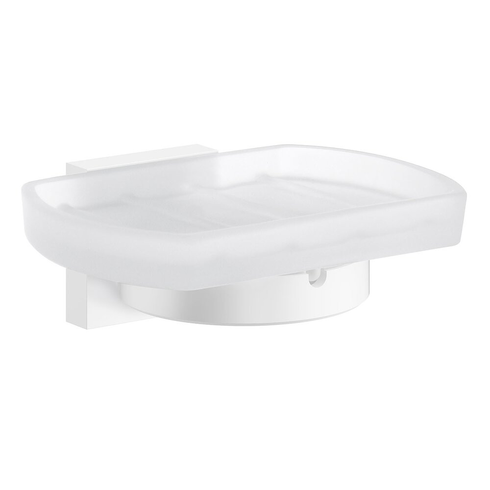 Smedbo Holder Frosted Glass Soap Dish Matte White