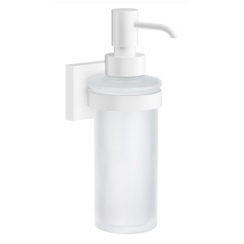 Smedbo Frosted Glass Soap Dispenser Wall Mounted Matte White