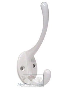 Smedbo 4 3/8" Coat and Hat Hook in White Lacquer