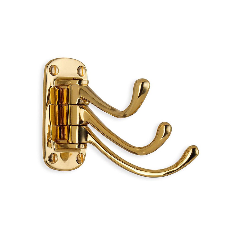 Smedbo Triple Coat Hook in Polished Brass