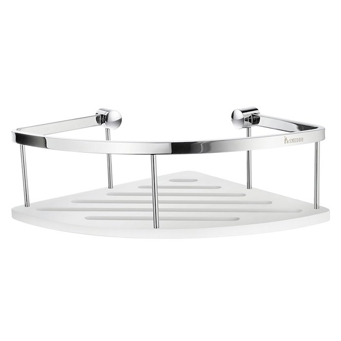 Smedbo Sideline Design Corner Basket - Solid White Surface