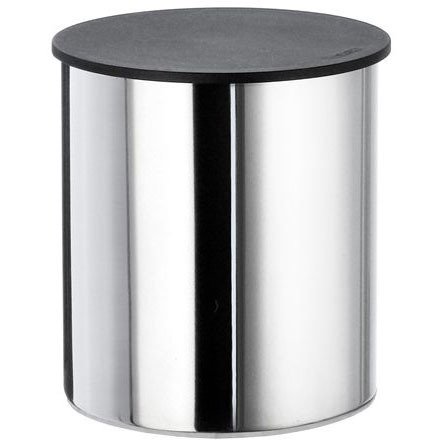 Smedbo 4" Tall Freestanding Container with Black Lid in Polished Chrome