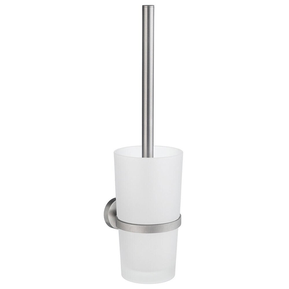 Smedbo Frosted Glass Toilet Brush Wall Mounted Brushed Chrome