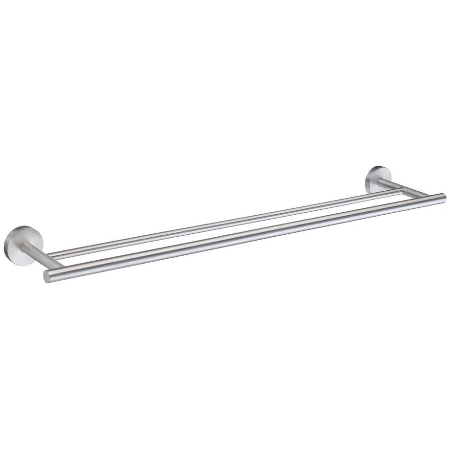 Smedbo 25" Double Towel Bar in Brushed Chrome