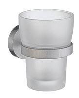Smedbo Holder with Frosted Glass Tumbler Brushed Chrome