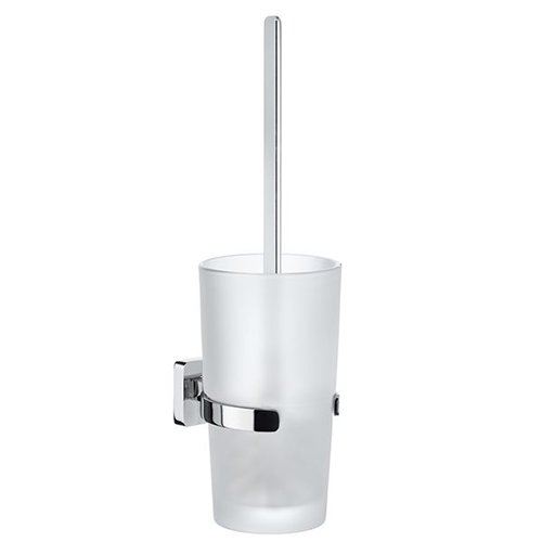 Smedbo Ice Toilet Brush Wallmount in Polished Chrome With Frosted Glass