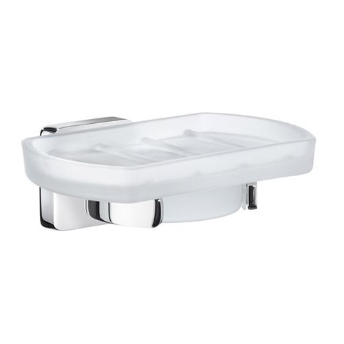 Smedbo Ice Holder With Frosted Glass Soap Dish in Polished Chrome