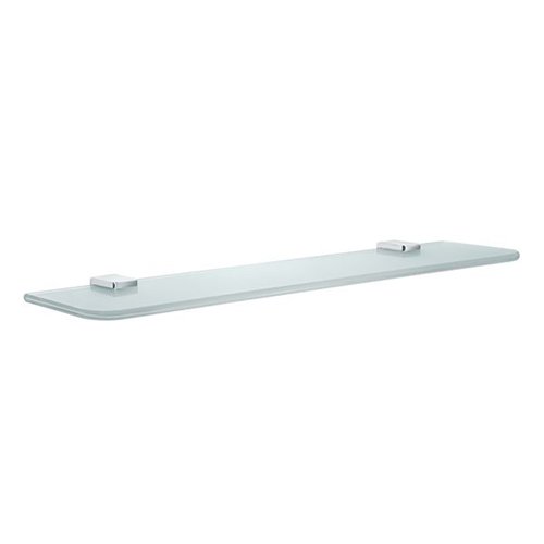 Smedbo Ice Frosted Glass Bathroom Shelf in Polished Chrome With Frosted Glass