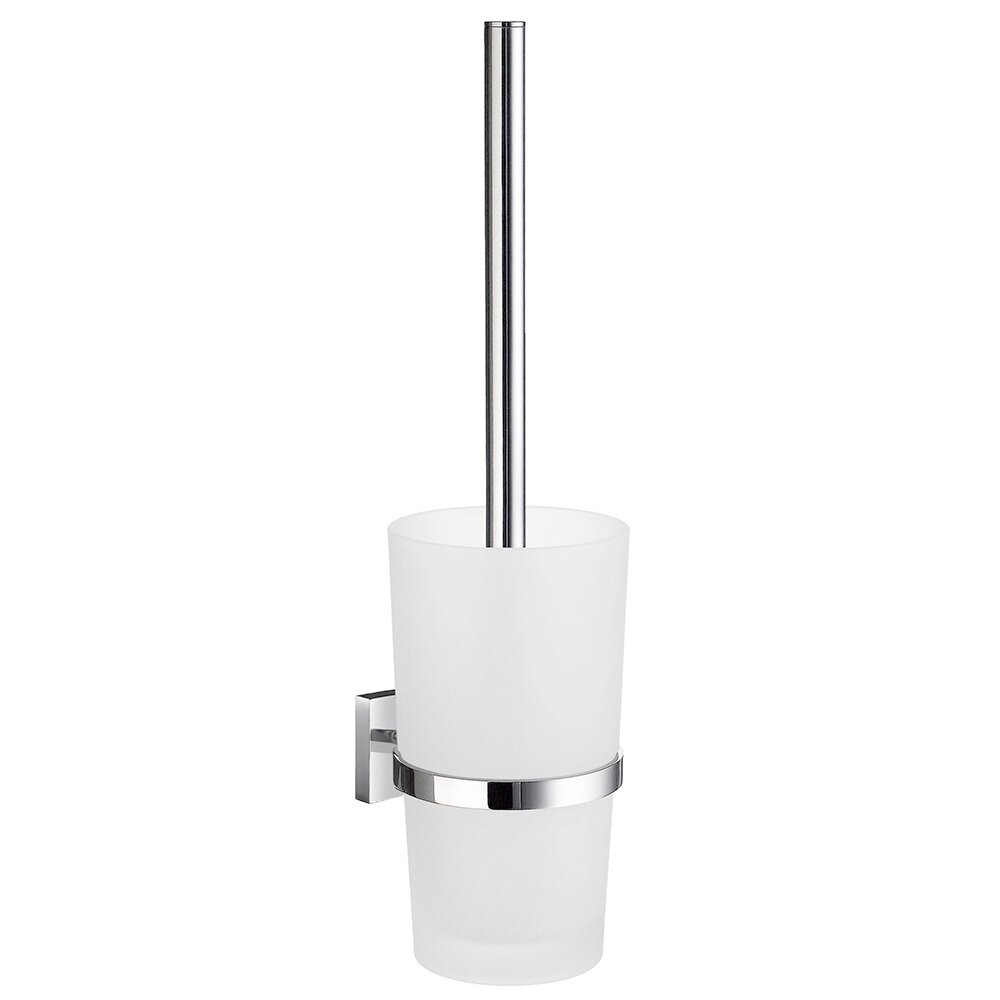 Smedbo Frosted Glass Toilet Brush Wall Mounted Polished Chrome