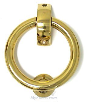 Smedbo Door Knockers Finnish Ring Knocker in Polished Brass
