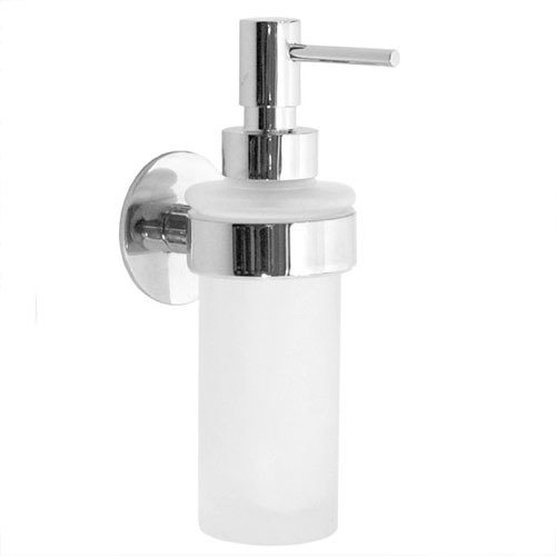 Smedbo Holder with Frosted Glass Soap Pump in Polished Chrome