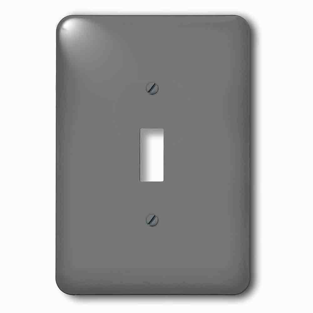 Jazzy Wallplates Single Toggle Wallplate With Dark Grey Charcoal Steel Gray Plain Simple One Single Solid Color Modern Contemporary