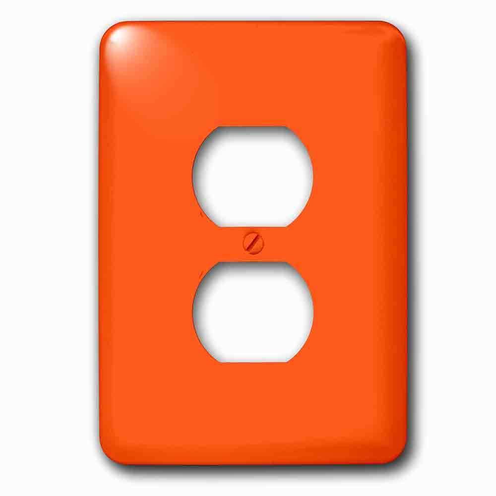 Jazzy Wallplates Single Duplex Outlet With Bold Orange