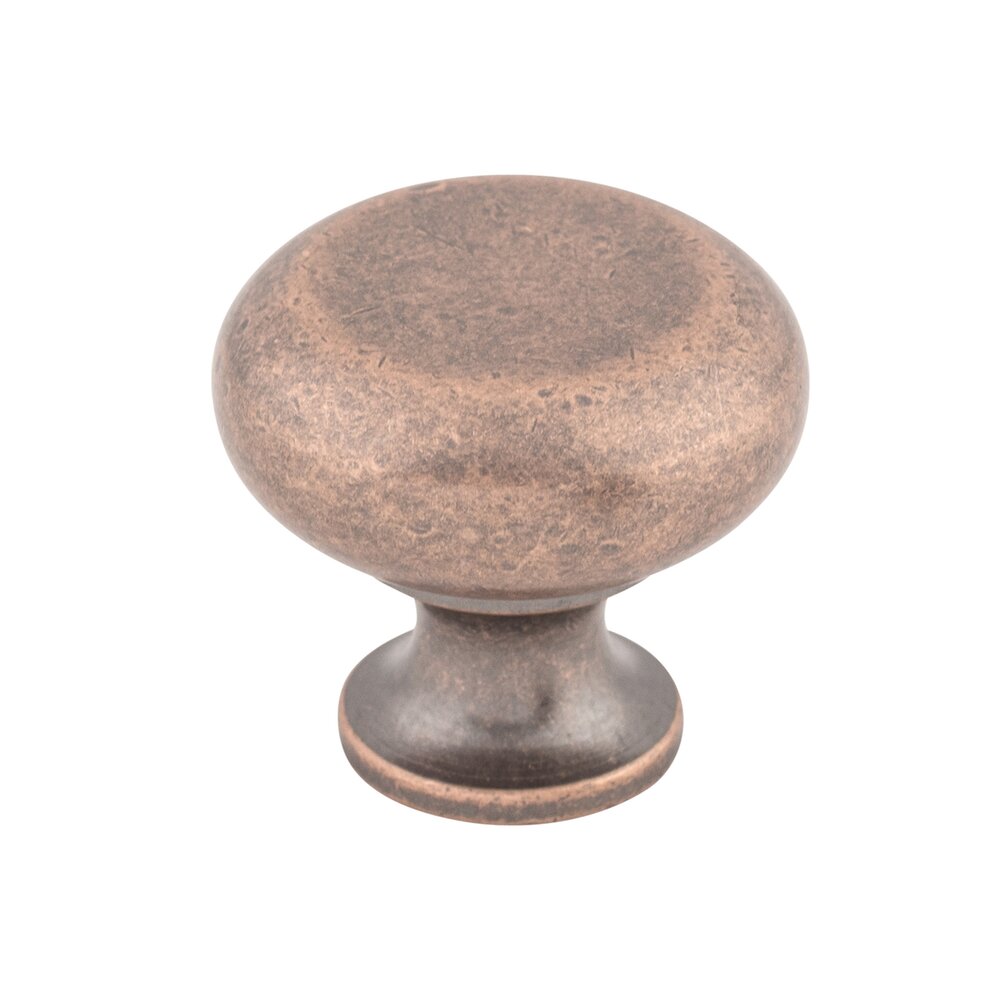 Top Knobs Flat Faced 1 1/4" Diameter Mushroom Knob in Antique Copper