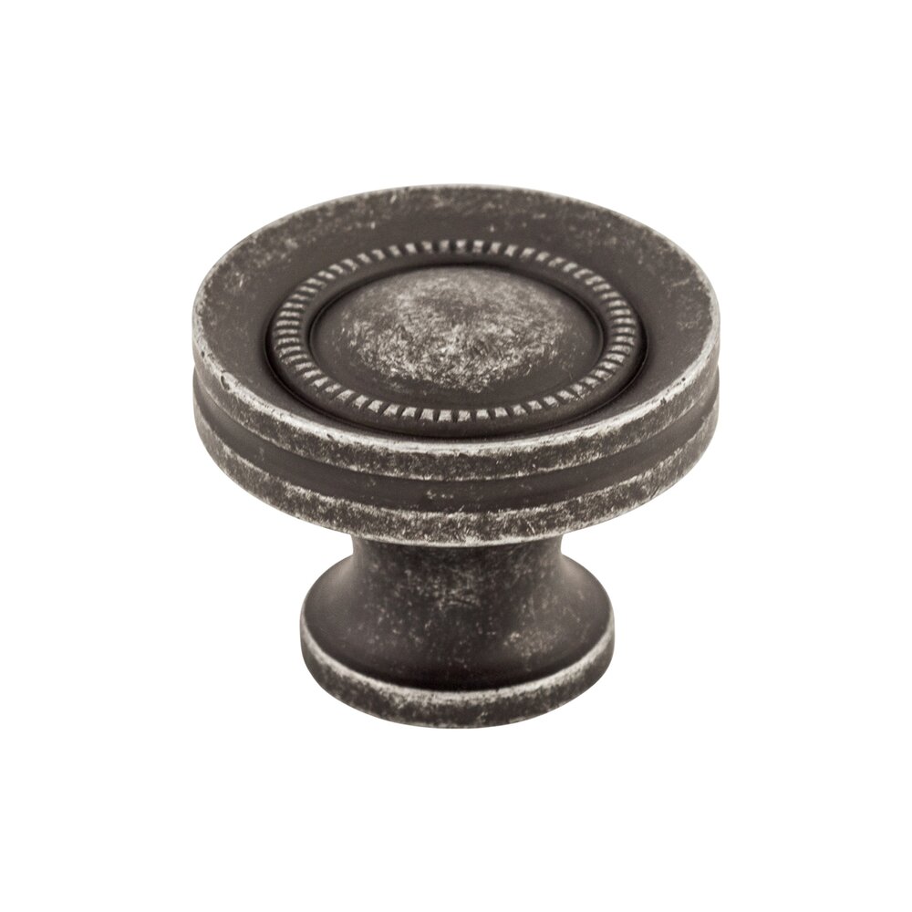 Top Knobs Button Faced 1 1/4" Diameter Mushroom Knob in Black Iron