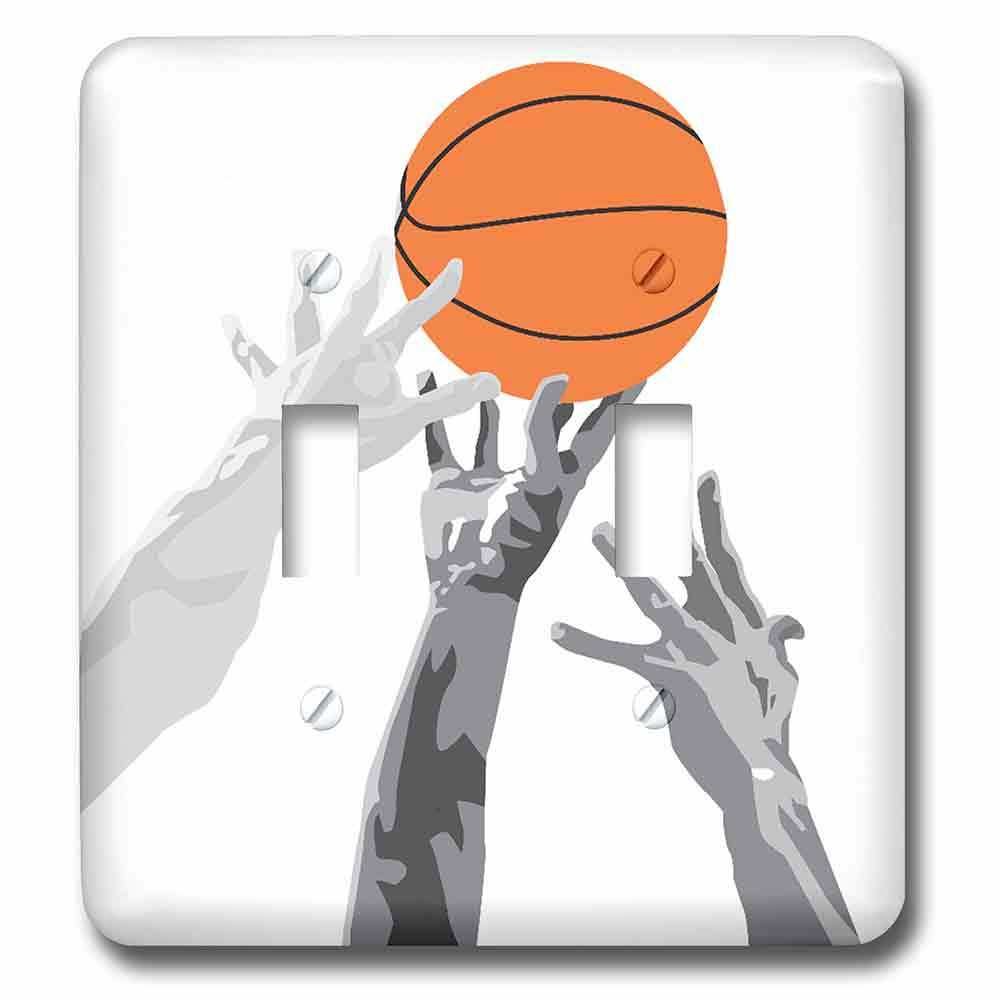 Jazzy Wallplates Double Toggle Switchplate With Basketball Up For Grabs Vector Sports Design