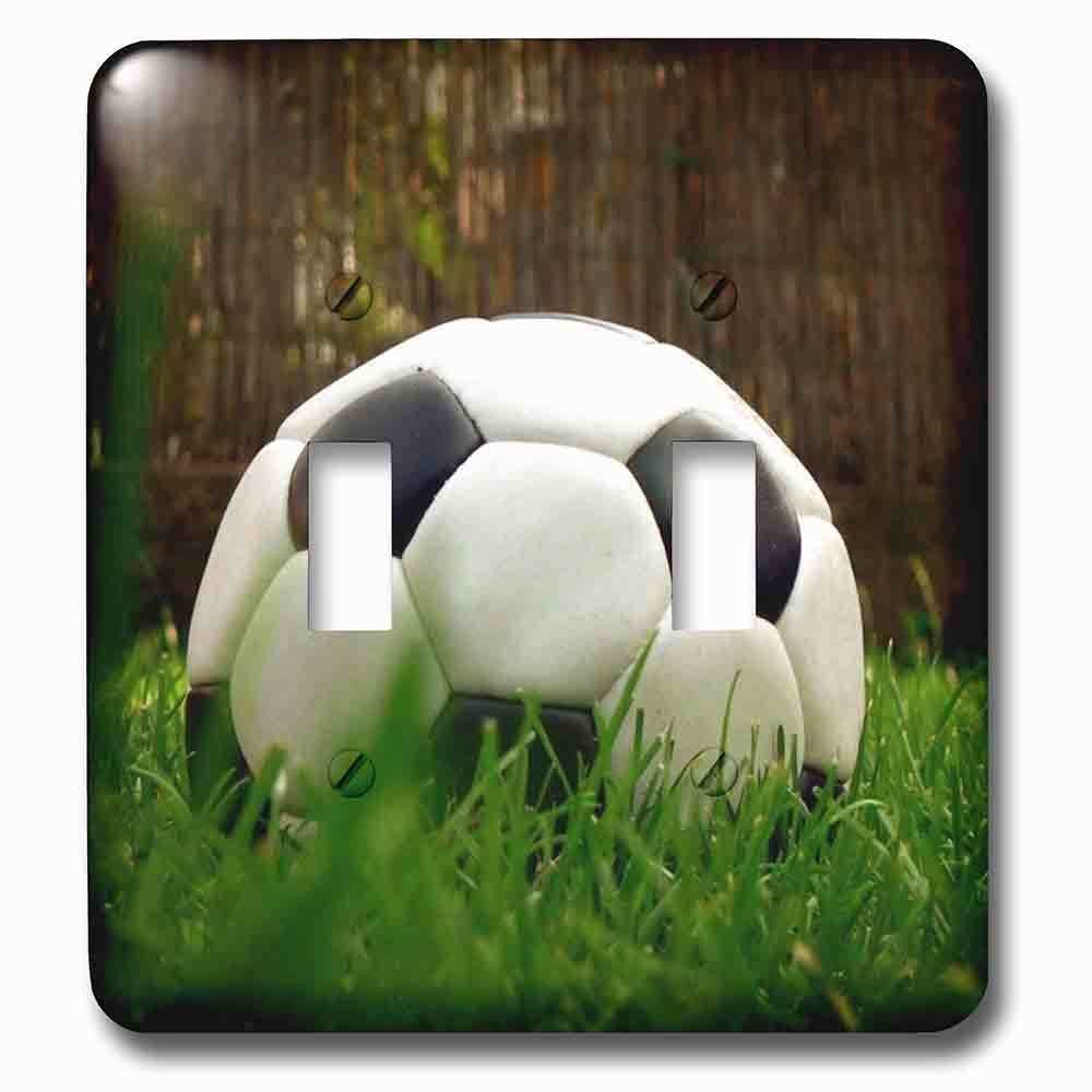 Jazzy Wallplates Double Toggle Wallplate With Black Soccer Ball