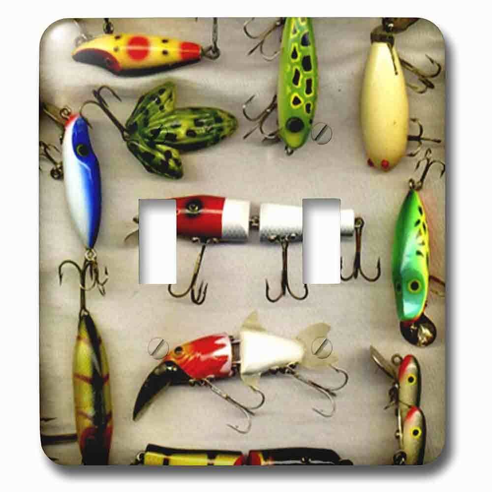 Jazzy Wallplates Double Toggle Wallplate With Old Lures Fishing