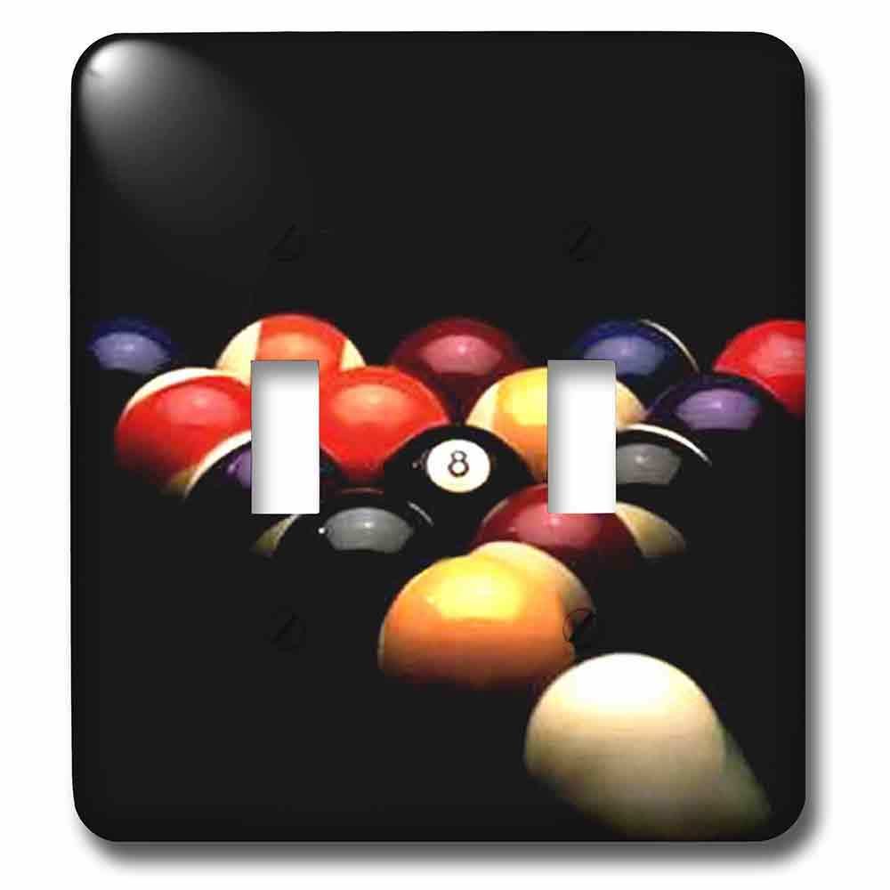 Jazzy Wallplates Double Toggle Wallplate With Billiards Pool
