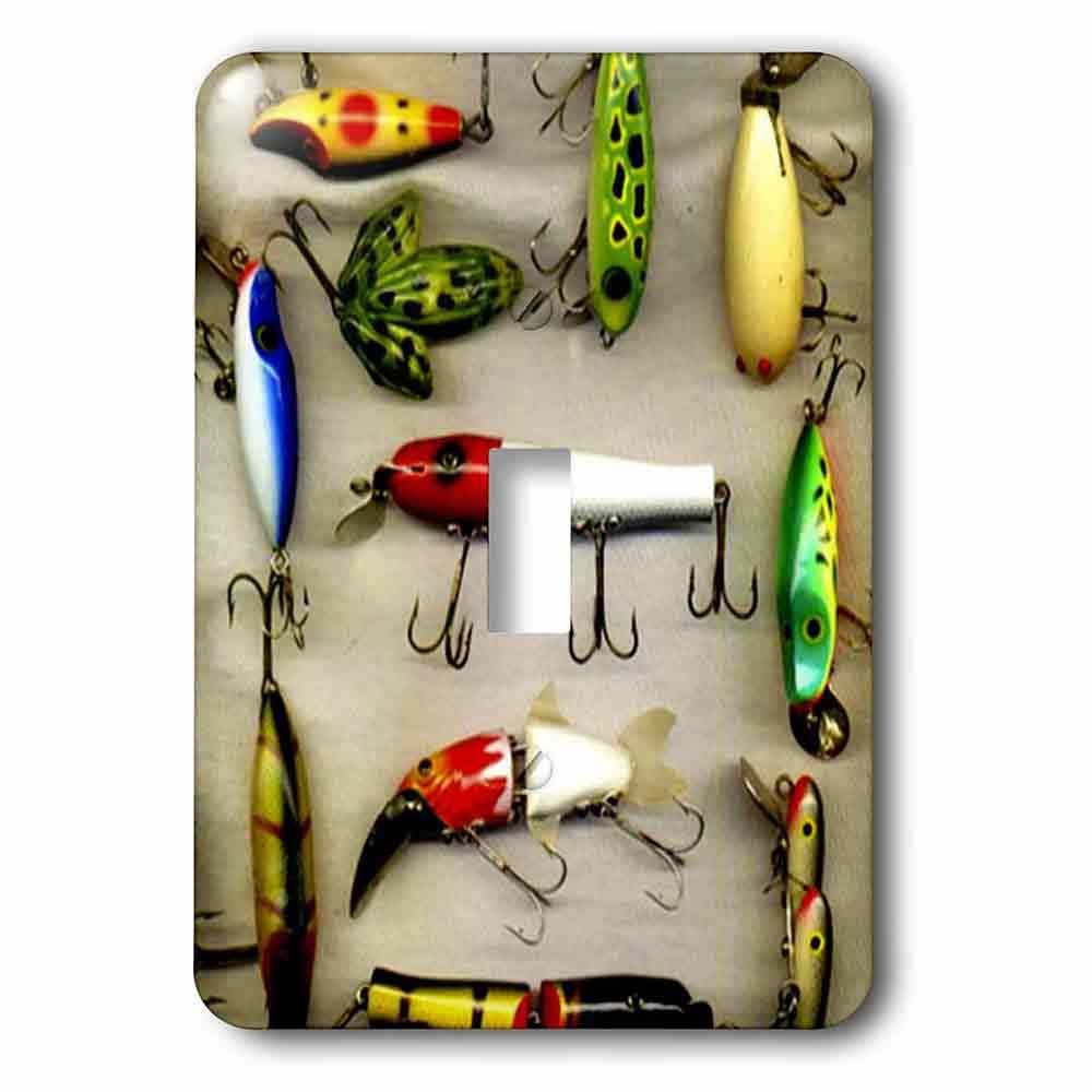 Jazzy Wallplates Single Toggle Wallplate With Old Lures Fishing