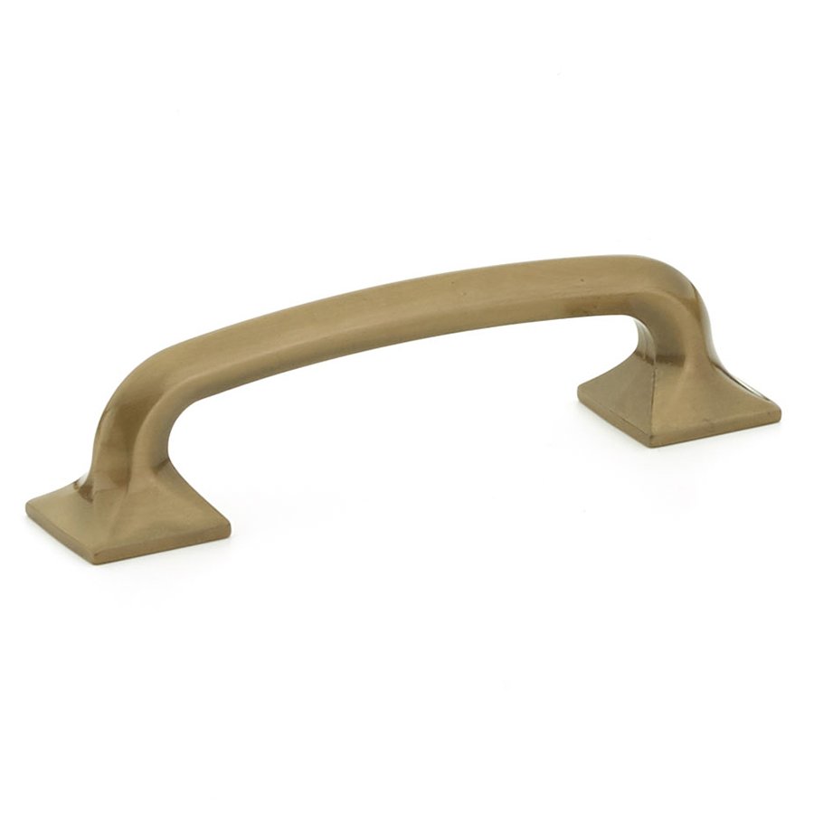 Schaub and Company 4" Centers Pull with Square Base in Brushed Bronze