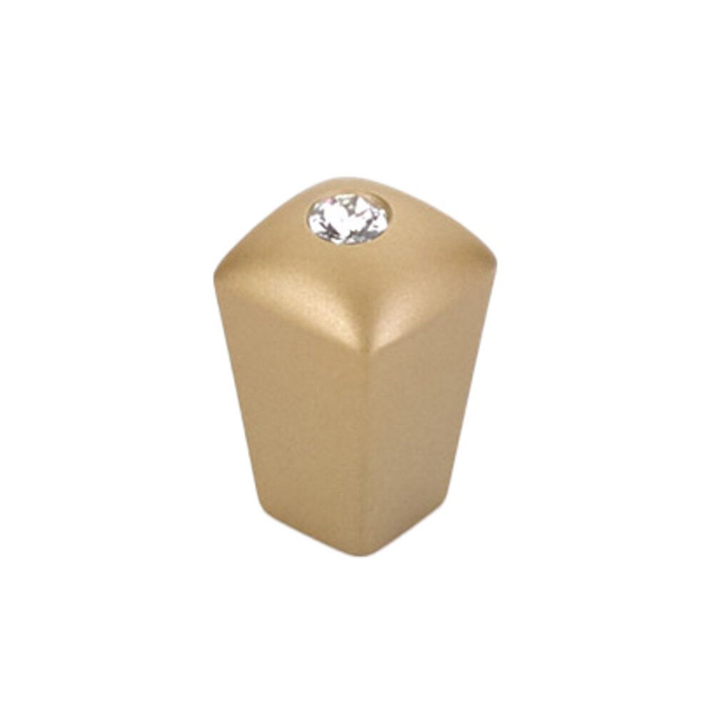 Schaub and Company 1/2" Knob in Signature Satin Brass with Crystal